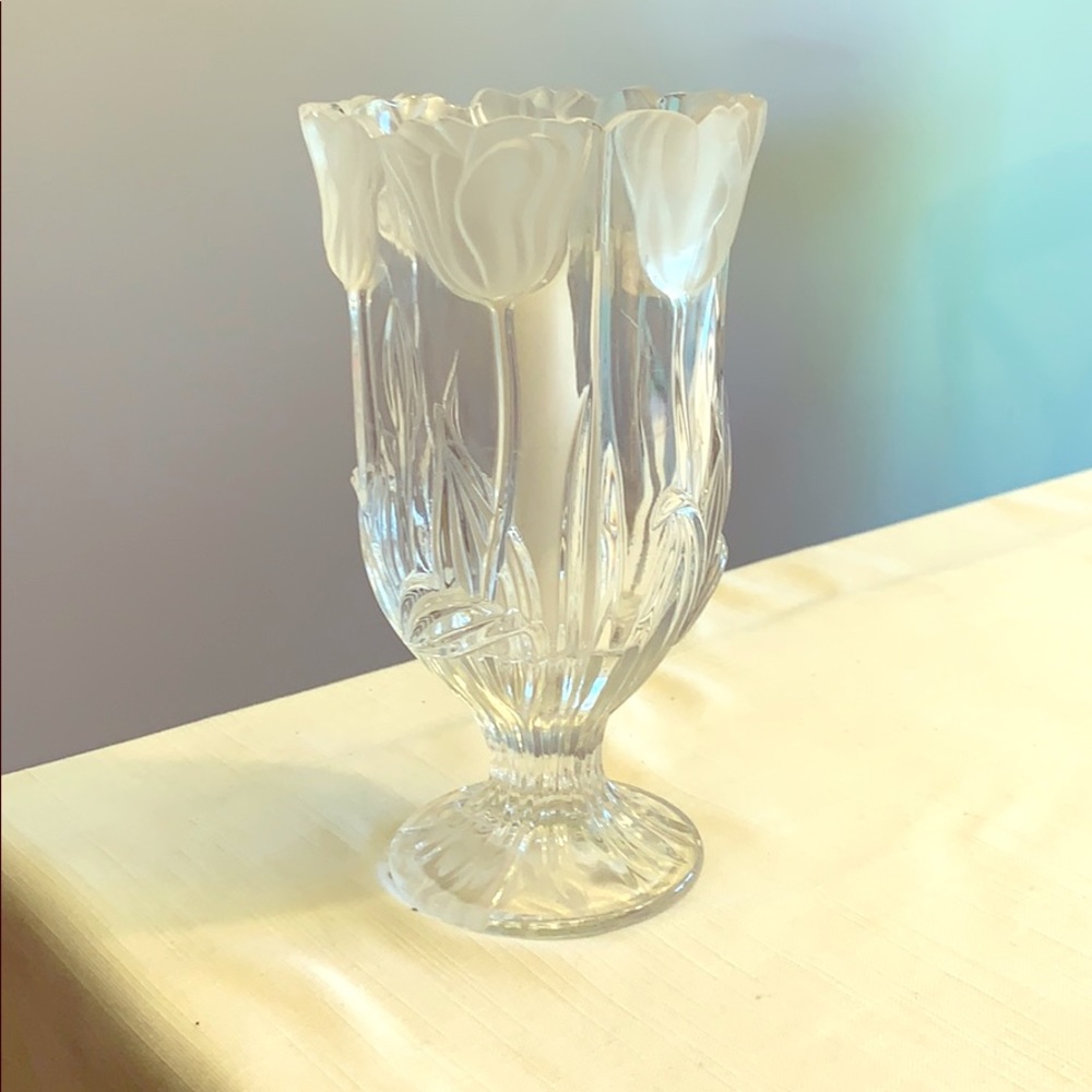 Lead Crystal hurricane candle holder